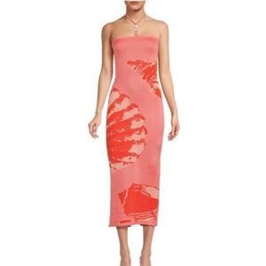 Torn By Ronny Kobo‎ Lola Dress Coral Reef  Halter Neck Size M New $208